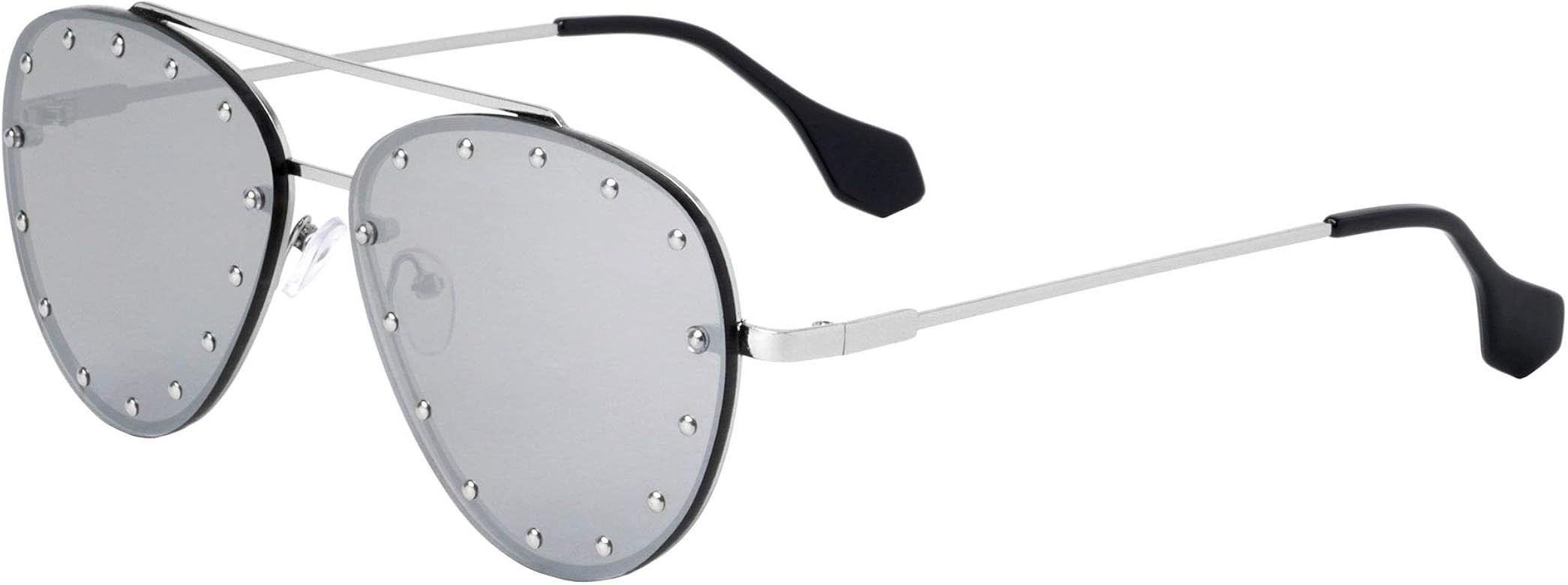 Brooklyn Rimless Oversized Studded Aviators Sunglasses Riveted Fashion Men Women AV-1672 | Amazon (US)