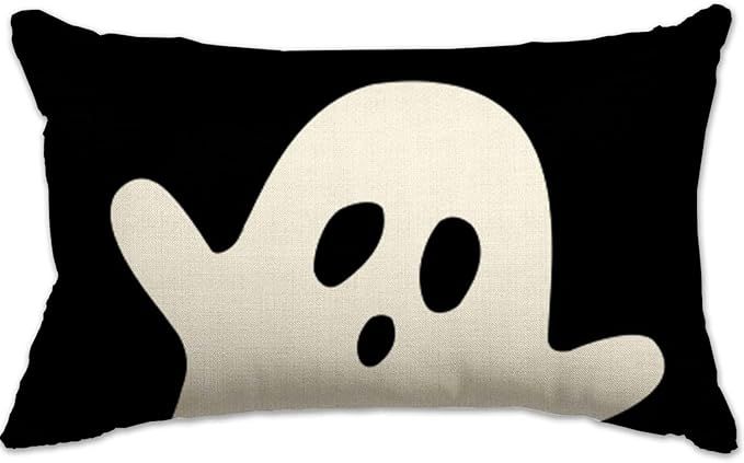 Halloween Pillow Cover 12x20 Ghost Halloween Lumbar Pillow Covers Decorations Outdoor Halloween P... | Amazon (US)