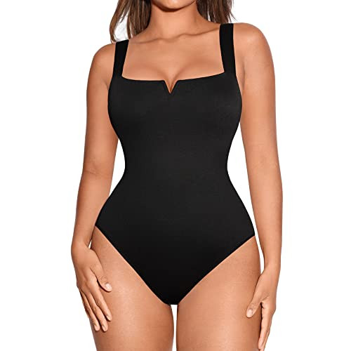 FeelinGirl Square Neck Shapewear Bodysuit for Women Sleeveless Tummy Control Slimming Bodysuit Go... | Amazon (US)
