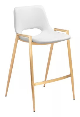 Zuo Modern Desi Counter Stool (Set of 2) White & Gold | Belk