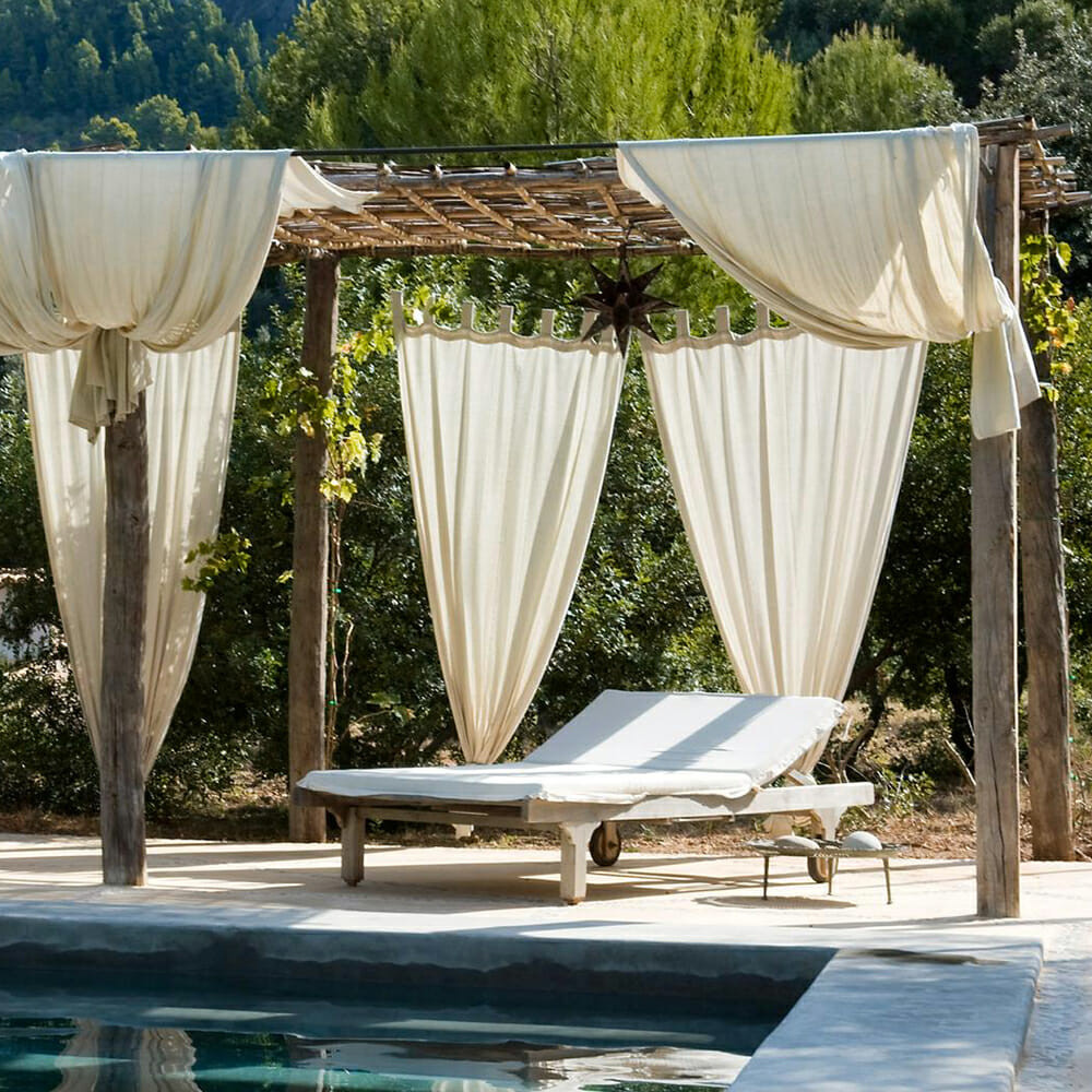 Noah Linen Look Lightweight Waterproof Custom Outdoor Curtain | TheHues