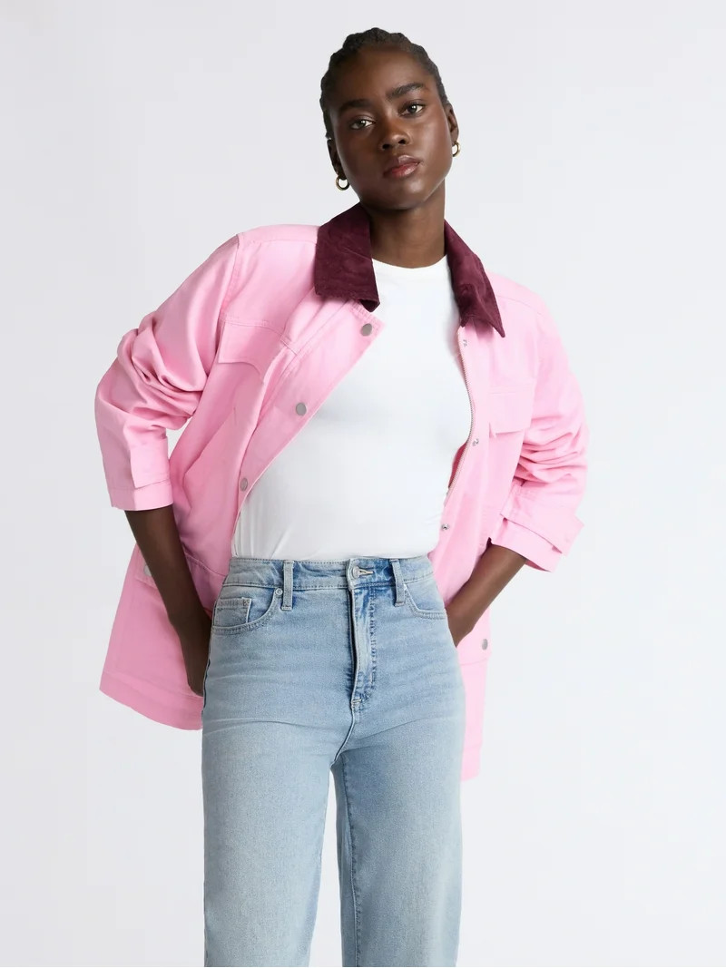 Scoop Limited Edition Women’s and Women’s Plus Cotton Oversized Cargo Barn Jacket, Midweight,... | Walmart (US)