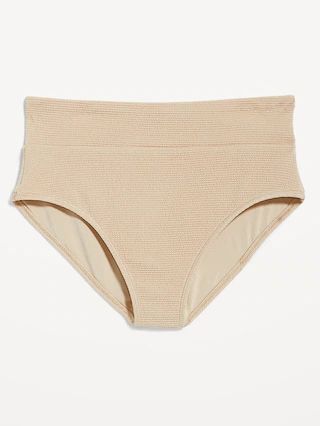 Banded High-Waist Bikini Swim Bottoms | Old Navy (US)