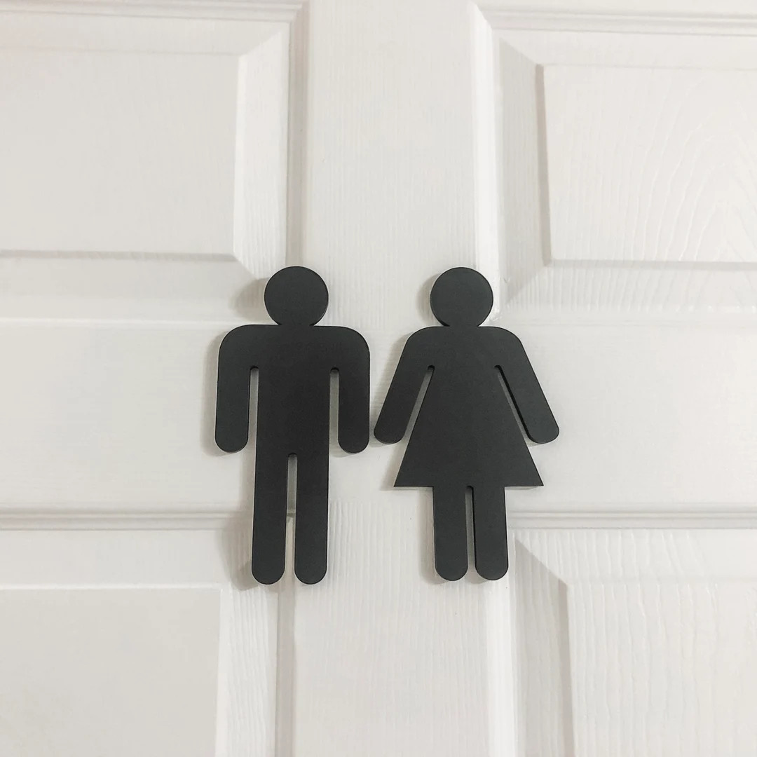 Restroom Sign | Male Female Bathroom Sign | Bathroom Decor | Bathroom Signs | Bathroom Wall Art |... | Etsy (US)