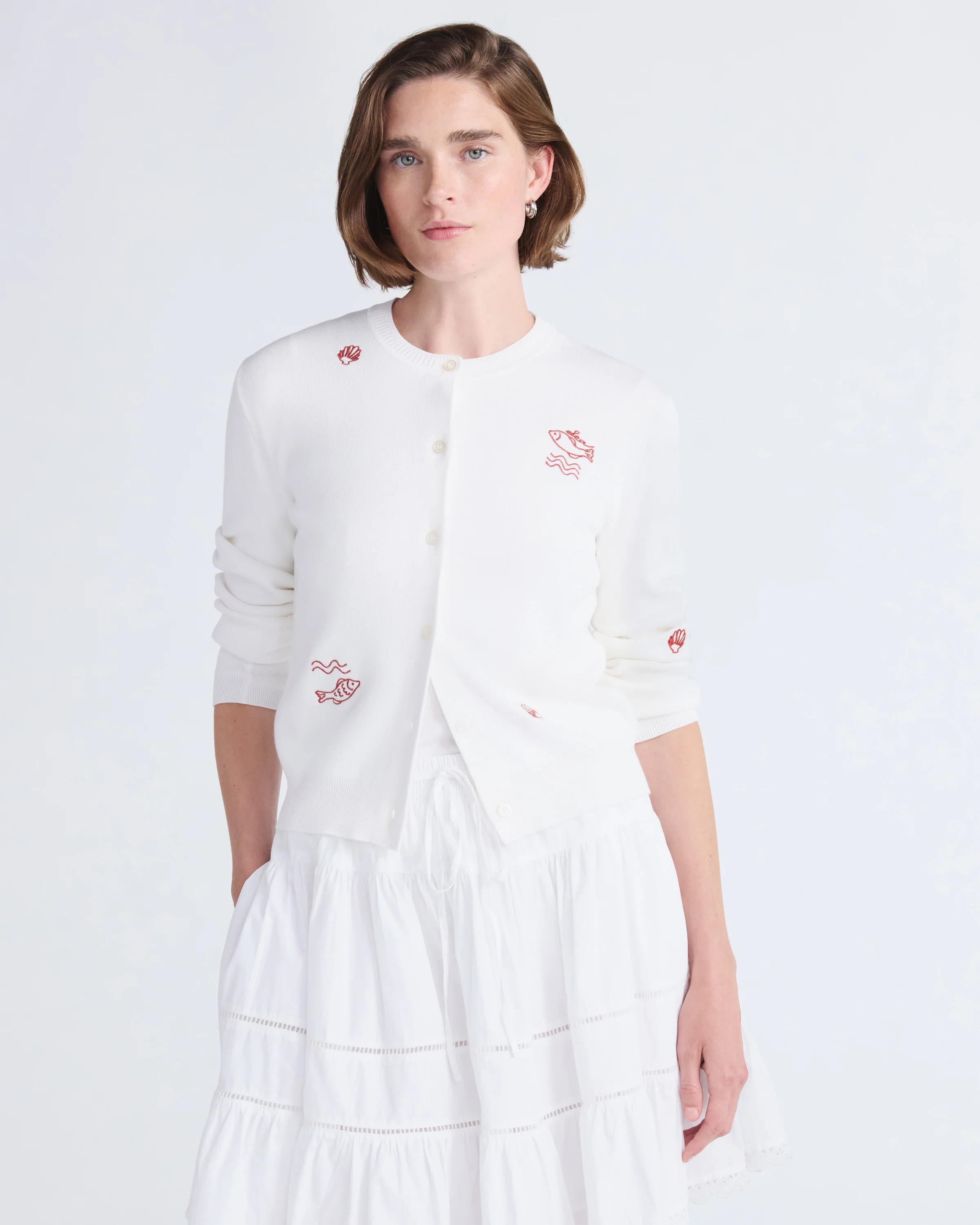 Free Assembly Women's and Women's Plus Embroidered Shrunken Cardigan Sweater, Sizes XS-4X | Walmart (US)