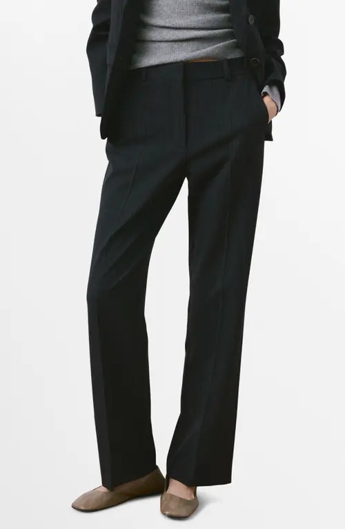 MANGO Straight Leg Pants in Dark Navy at Nordstrom, Size 0 | Nordstrom