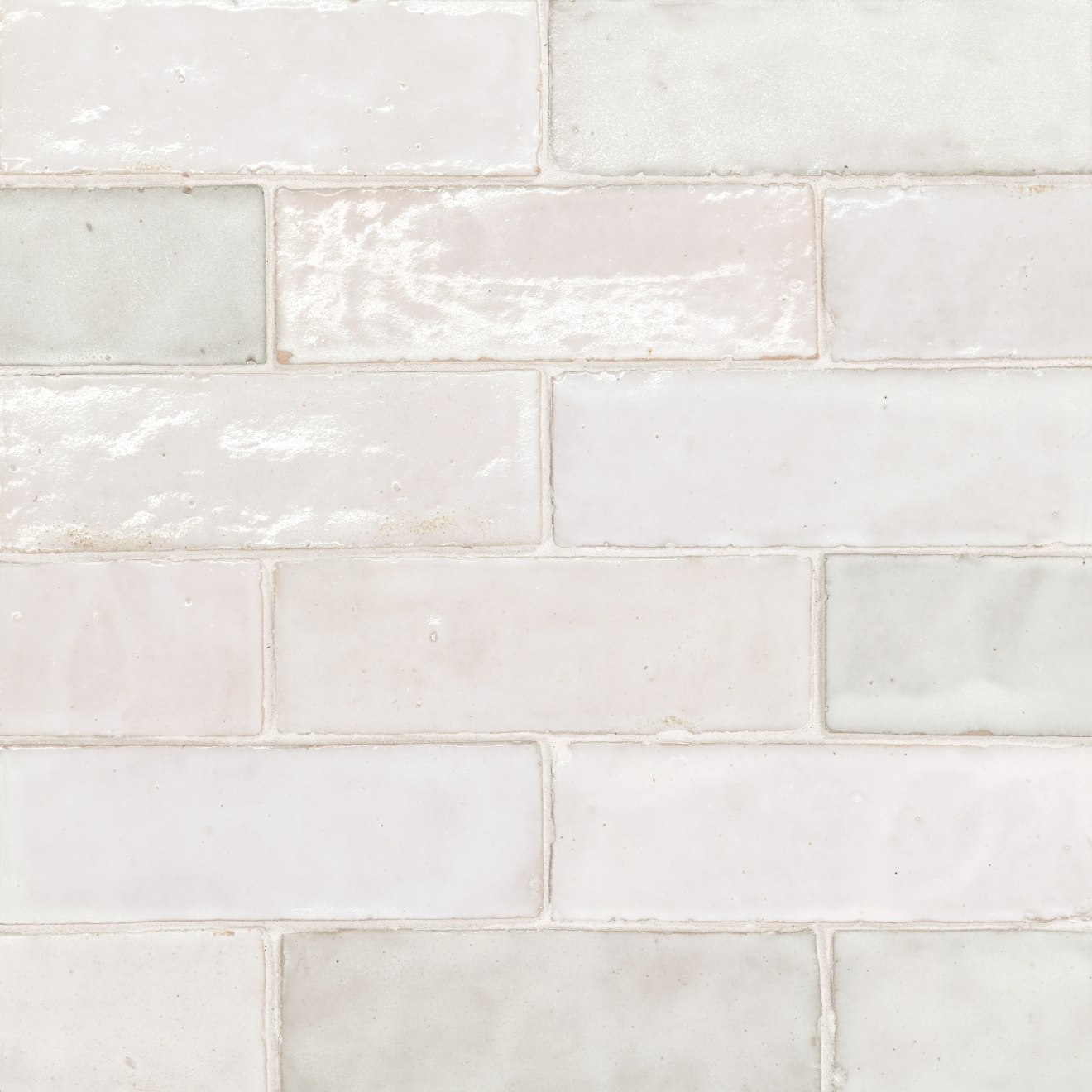 Zagora 2" x 6" Glossy Zellige Field Tile in Blanc | Bedrosians Tile & Stone