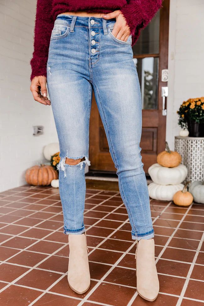 Selena Distressed Jeans FINAL SALE | Pink Lily