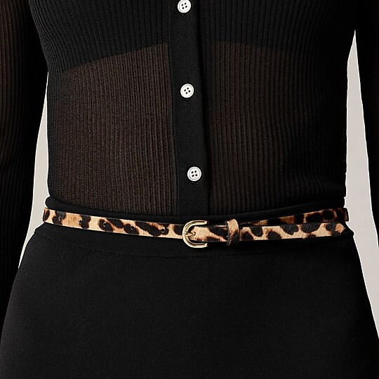 Skinny calf hair belt in leopard | J. Crew US