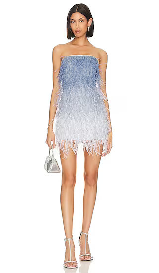 retrofete Sofia Feather Dress in Blue. - size XXS | Revolve Clothing (Global)