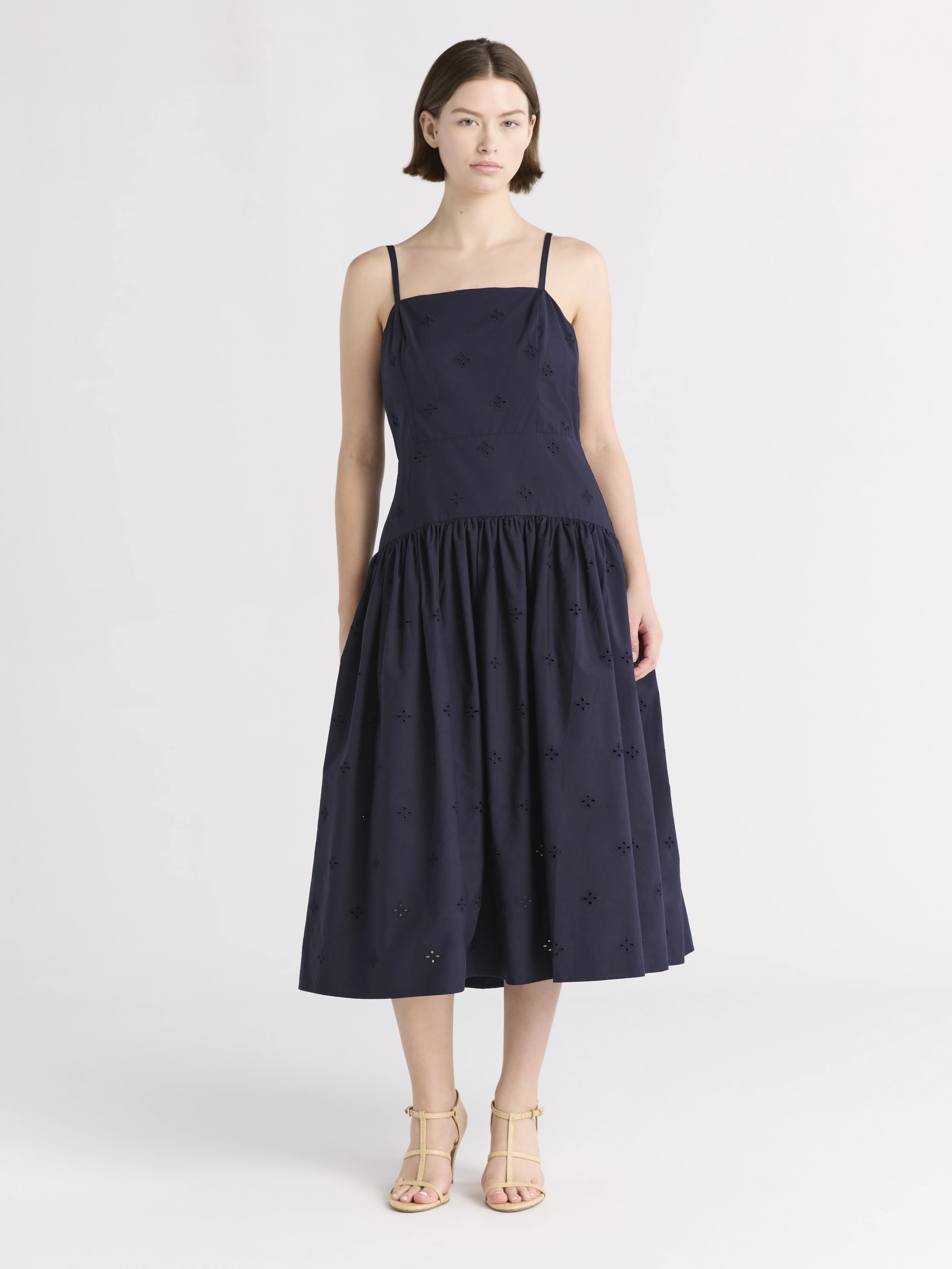 Free Assembly Women's and Women's Plus Sleeveless Cotton Eyelet Midi Dress, Sizes XS-4X | Walmart (US)