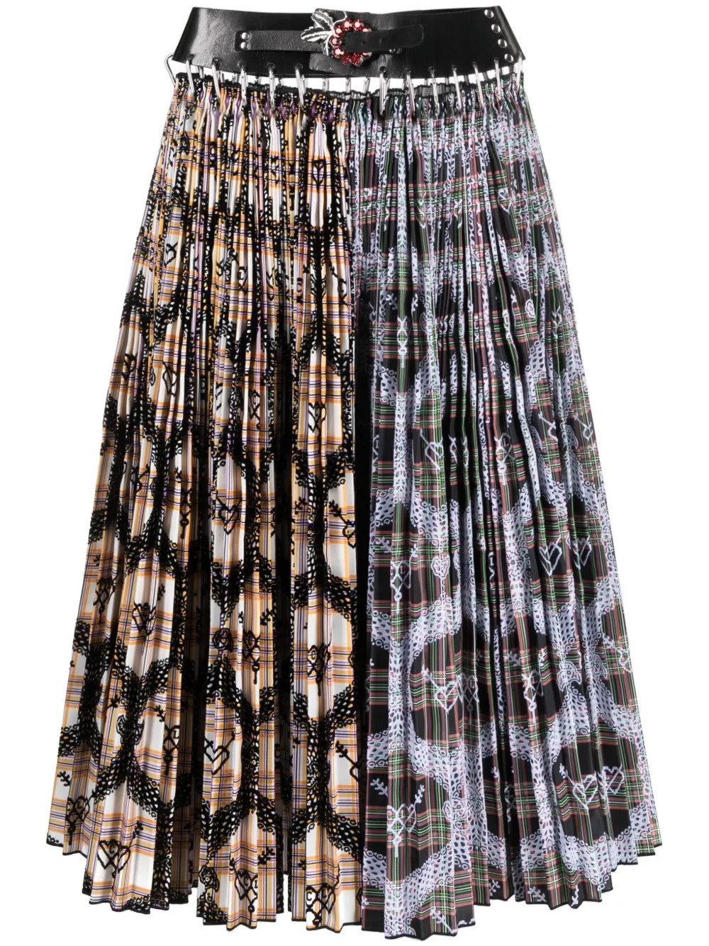Chopova Lowena graphic-print fully-pleated Skirt  - Farfetch | Farfetch Global
