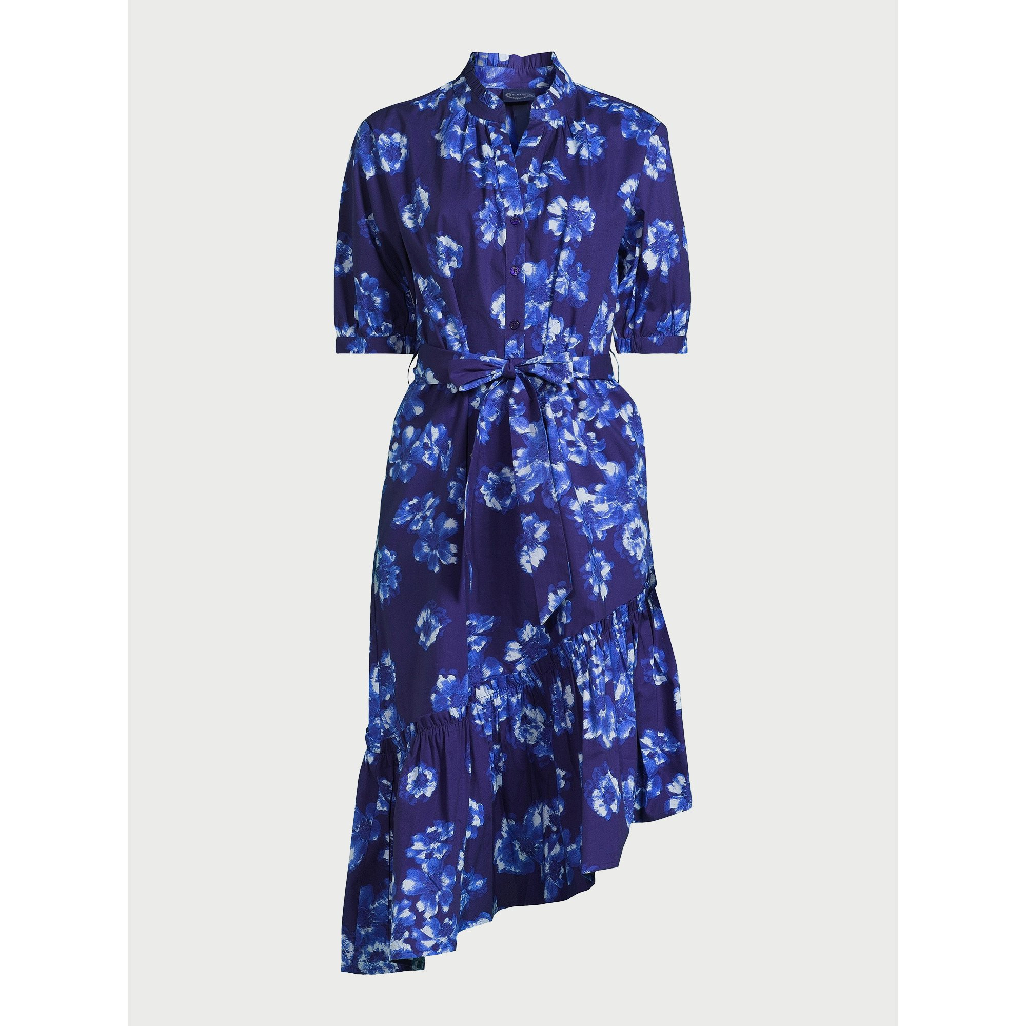 Scoop Women's Asymmetrical Ruffle Midi Dress, Sizes XS to XXL | Walmart (US)