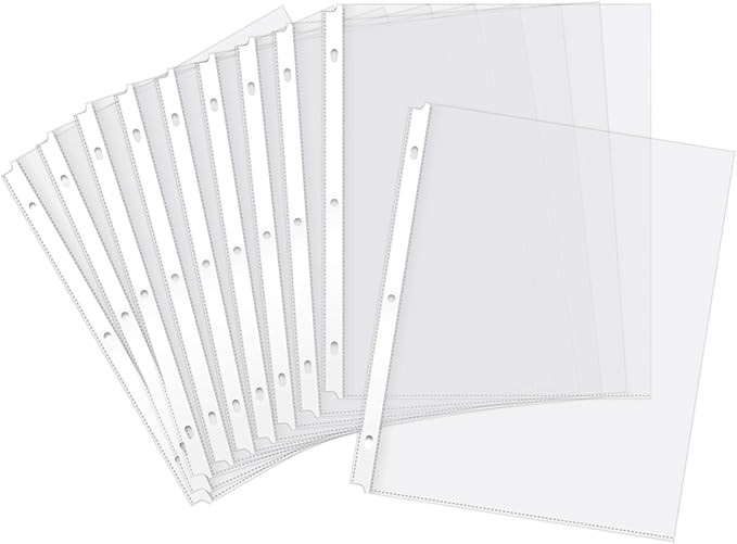 Amazon Basics Heavyweight Sheet Protectors, 3 holes, 200 Pack | Amazon (US)