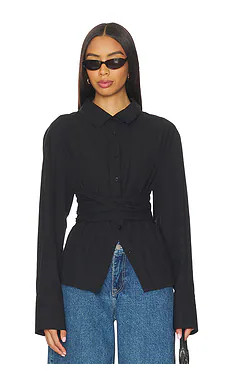 SNDYS Teigan Button Up Shirt in Black from Revolve.com | Revolve Clothing (Global)