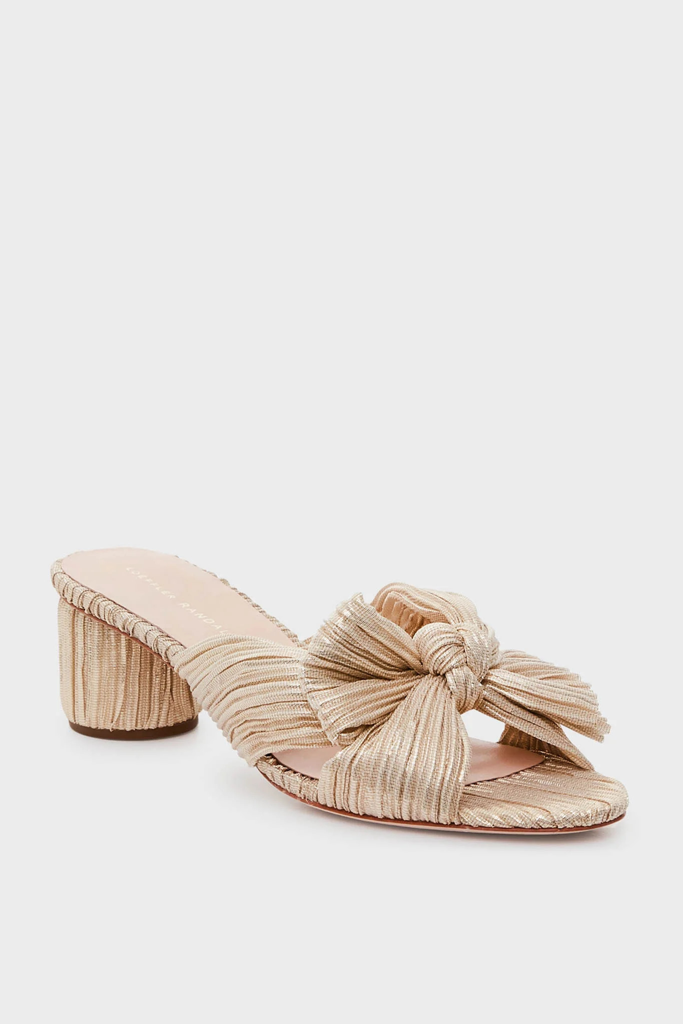 Exclusive Platinum Emilia Pleated Knot Mules | Tuckernuck (US)
