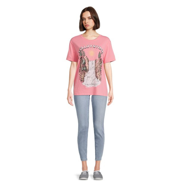 Time and Tru Women's Short Sleeve Destination Graphic Tee | Walmart (US)