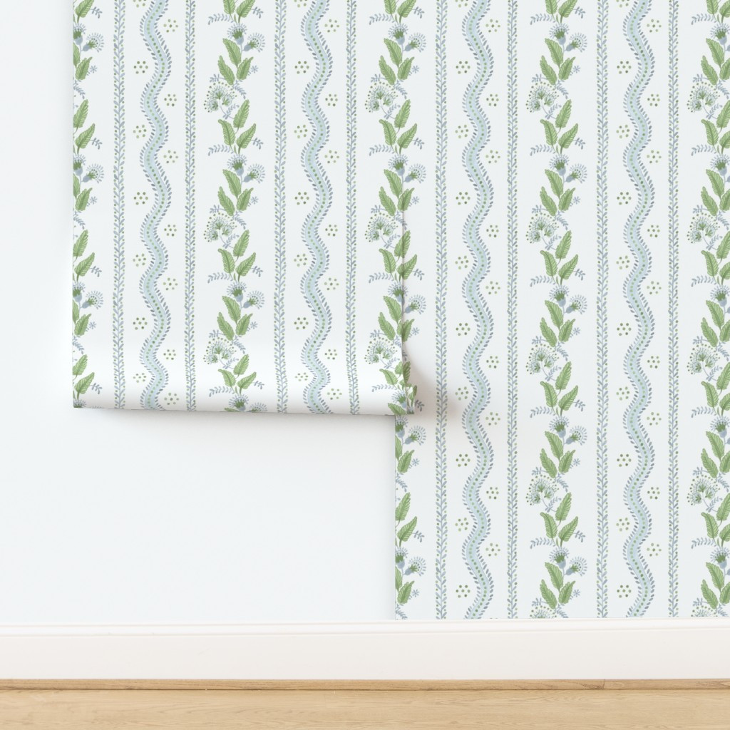 2524Soft Blue and greens on white Wallpaper bydanika_herrick | Spoonflower
