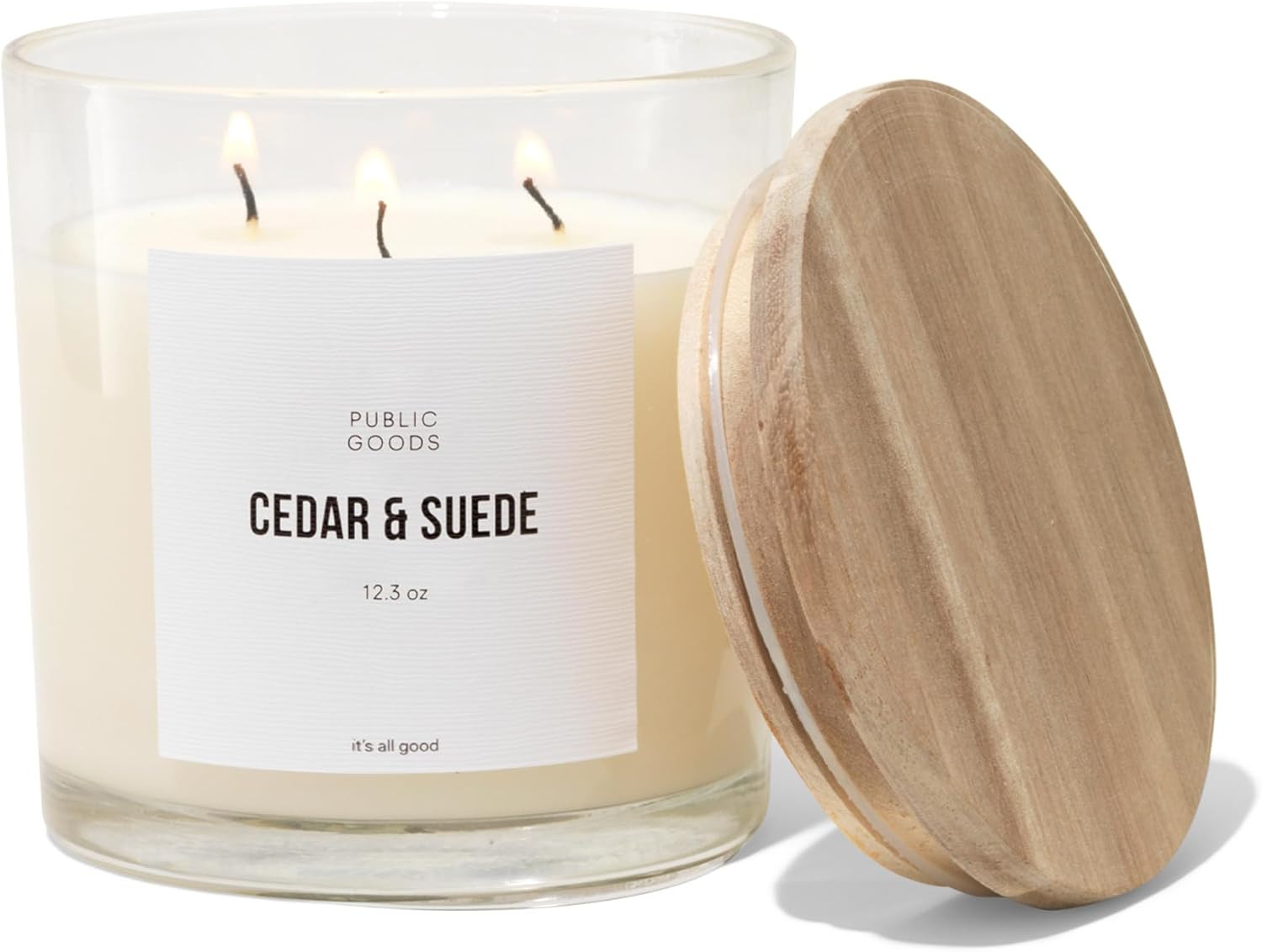 Public Goods Scented Soy Candle for Women & Men | Large 3 Wick Glass Candle | Long Lasting & Non ... | Amazon (US)