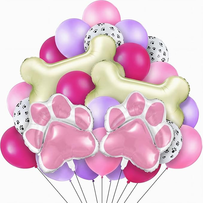 Dog Birthday Decorations Kit 46 Pcs, Puppy Party Balloon Set with Paw Print Balloons and Bone Foi... | Amazon (US)