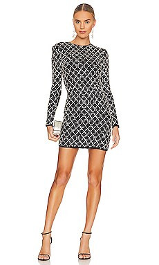 retrofete Harlowe Dress in Black/Silver Grid from Revolve.com | Revolve Clothing (Global)