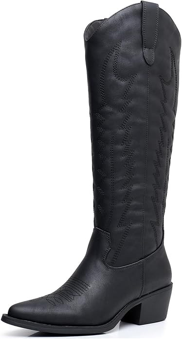 GLOBALWIN Women's Knee High Long Pointed Toe Western Cowboy Boots For Women | Amazon (US)