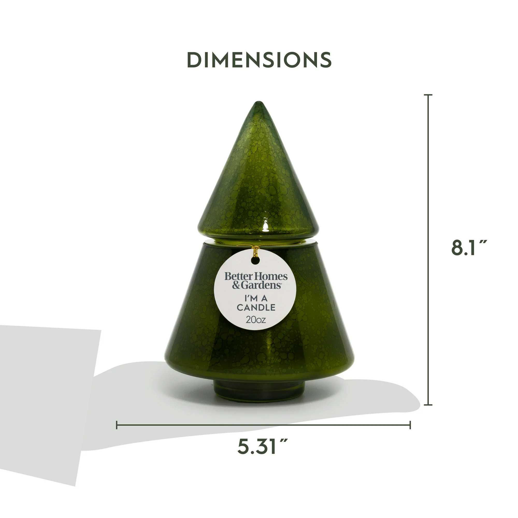 Better Homes & Gardens 2-Wick Artisanal Style Glass Christmas Tree Candle, Fresh Cut Frasier, 20 ... | Walmart (US)