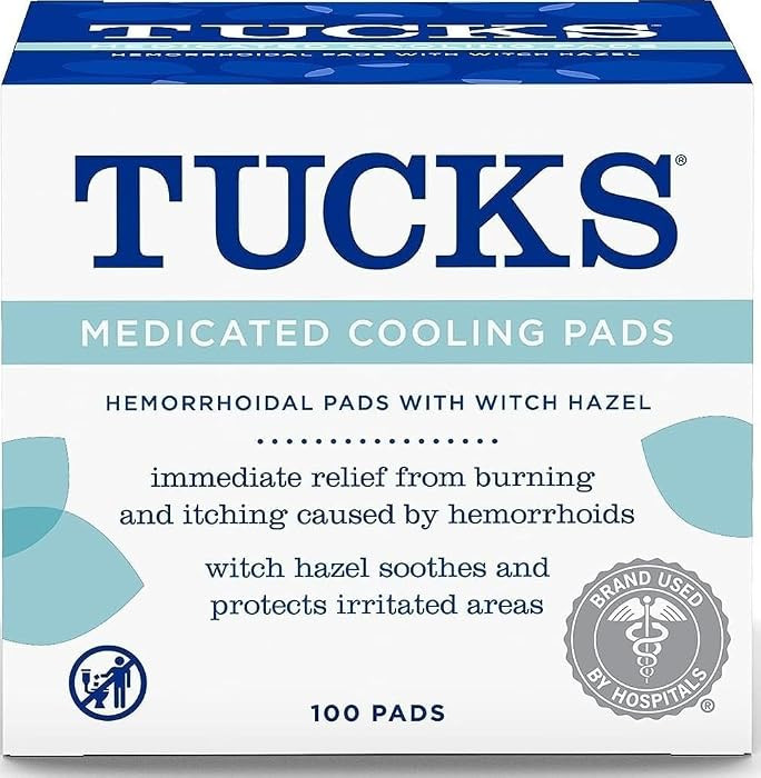 TUCKS Medicated Cooling Pads, Witch Hazel Hemorrhoid Treatment, 100 Count | Amazon (US)