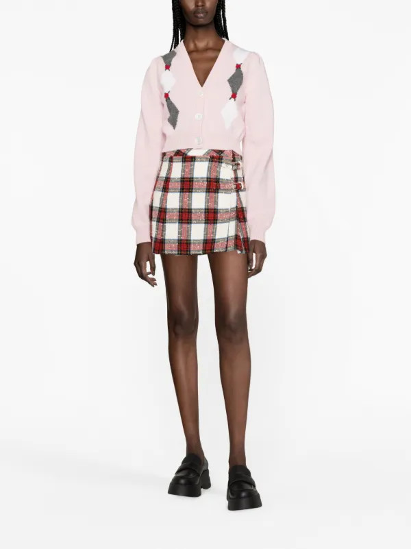 Alessandra Rich Cardigan En Maille Intarsia à Motifs Losanges - Farfetch | Farfetch Global