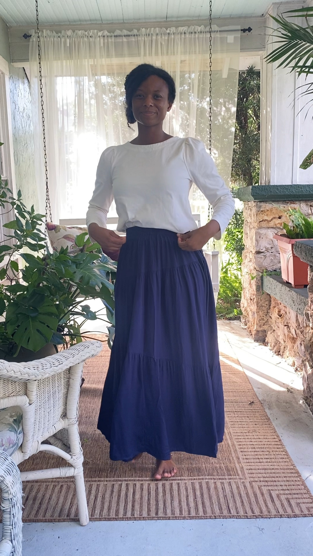 My favorite skirt that I have purchased in 4 colors now. And a new favorite top with gold buttons down the back and puff shoulders. Everything under $50

#LTKStyleTip #LTKFindsUnder50 #LTKSaleAlert