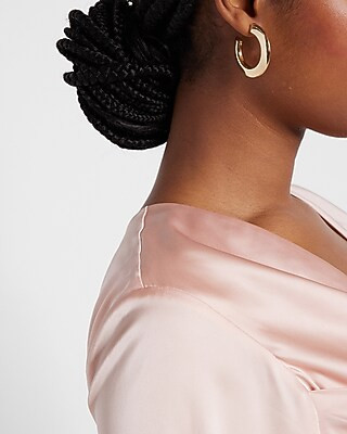 Gold Tube Hoop Earrings | Express