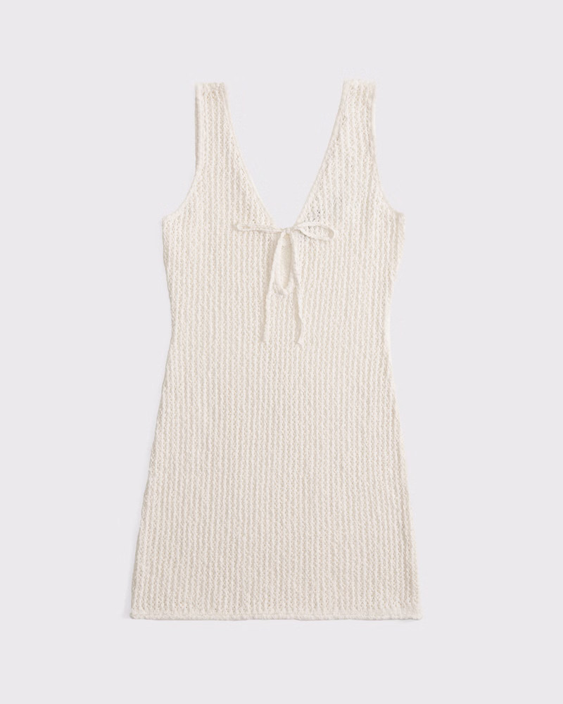 Abercrombie & Fitch Women's Crochet-Style Mini Dress Coverup in Cream - Size XXS | Abercrombie & Fitch (US)