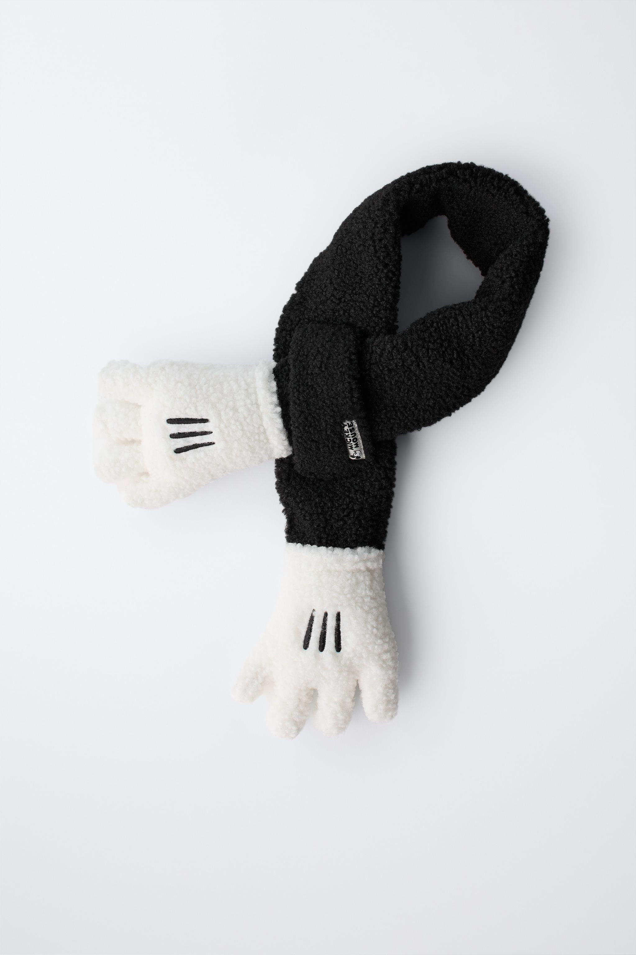 MICKEY MOUSE © DISNEY FAUX SHEARLING SCARF WITH HANDS | Zara UK