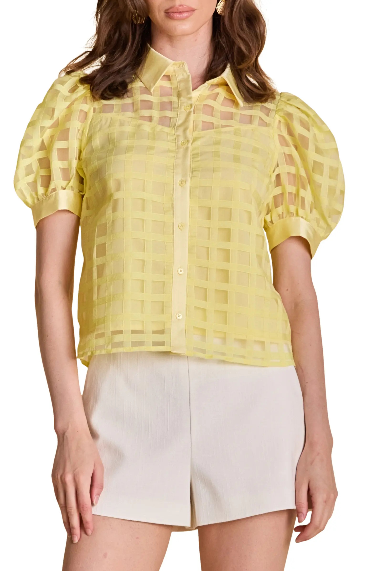 Puff Sleeve Organza Top | Nordstrom