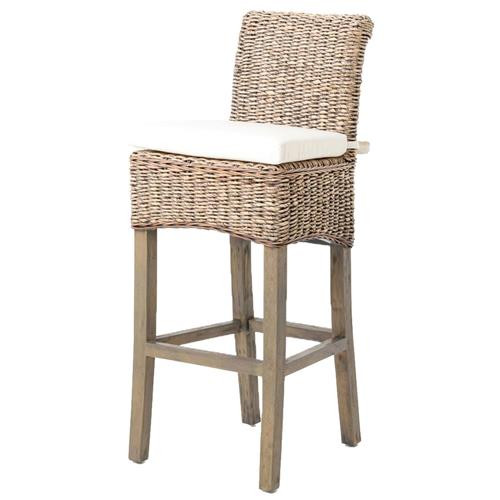 Sisson Coastal Woven Banana Leaf Beach Counter Stool | Kathy Kuo Home