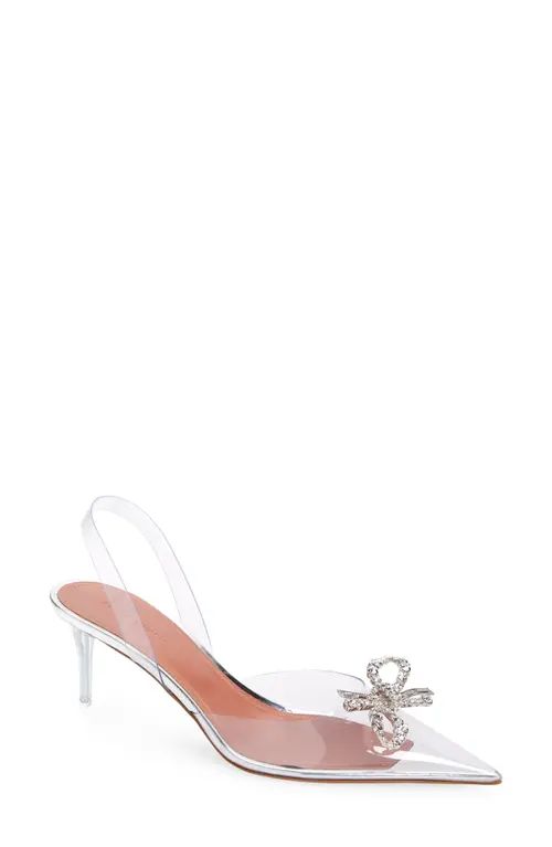 Amina Muaddi Rosie Glass Pointed Toe Slingback Pump in Pvc Transparent at Nordstrom, Size 6Us | Nordstrom