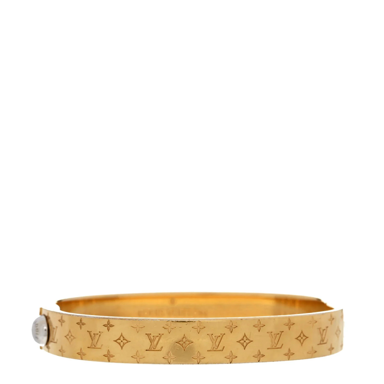 Brass Monogram Nanogram Cuff M Gold | FASHIONPHILE (US)