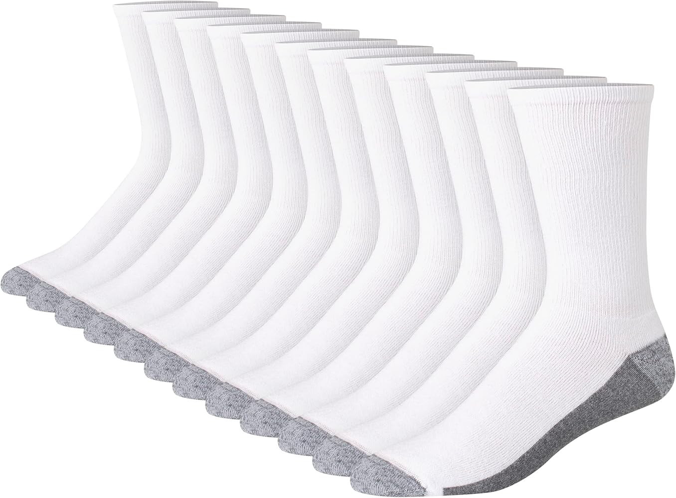 Hanes Men's Max Cushioned Crew Socks, Moisture-wicking with Odor Control, Multi-pack | Amazon (US)