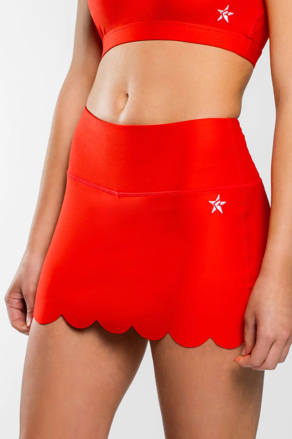 Scalloped Skirt in Red | Rebel Athletic