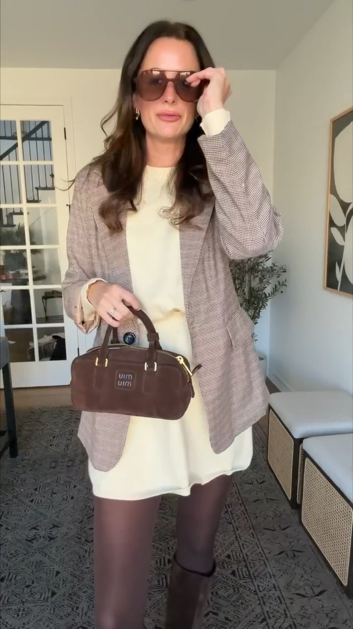 This outfit is so cute with the yellow skirt and top and brown accessories! Add the blazer if it’s colder outside or leave it if it’s actually warming up where you live! 

#LTKgrwm #LTKTall #LTKootd