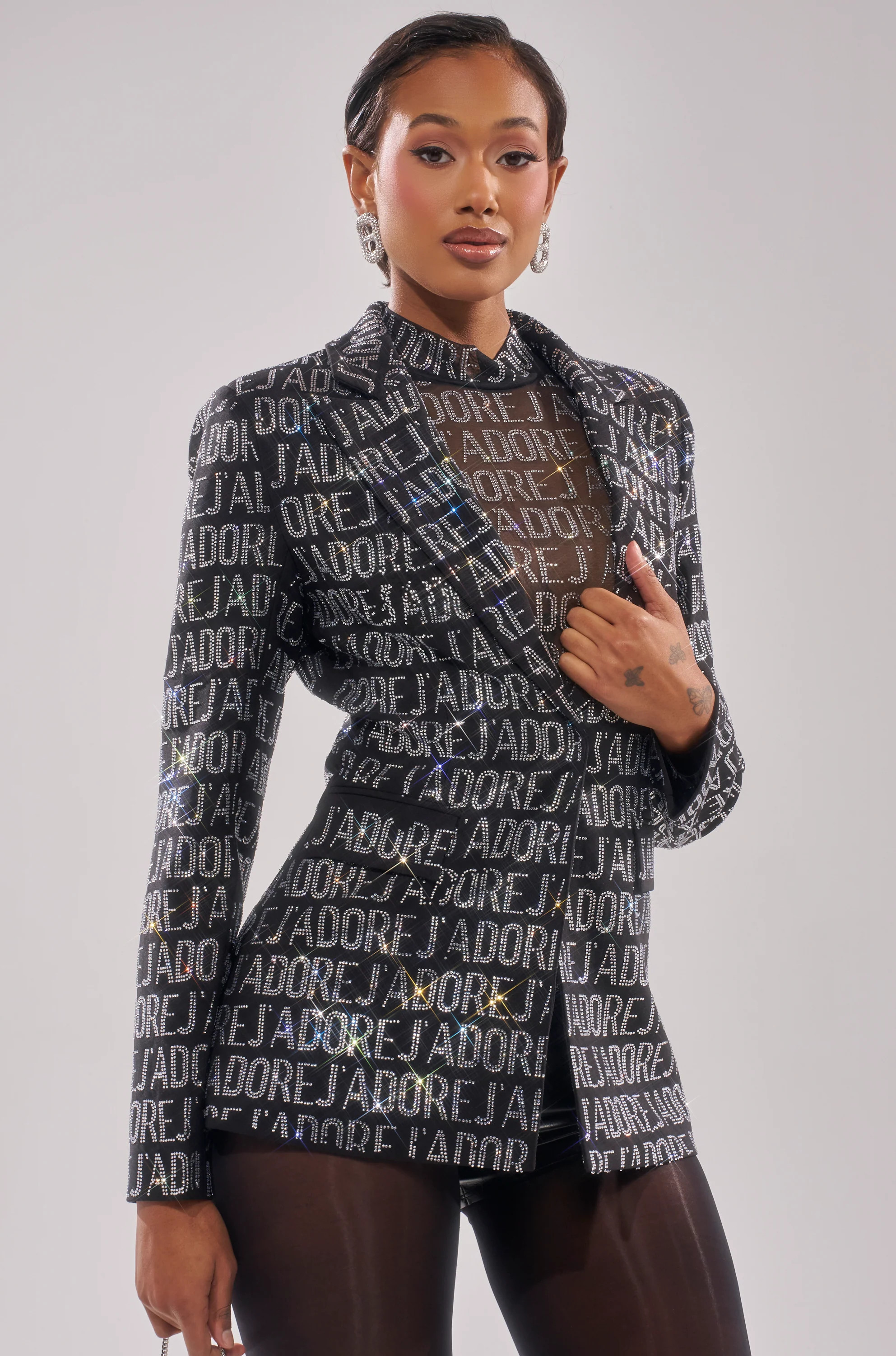 AKIRA J'adore Embellished Blazer | Black | Size XL | AKIRA