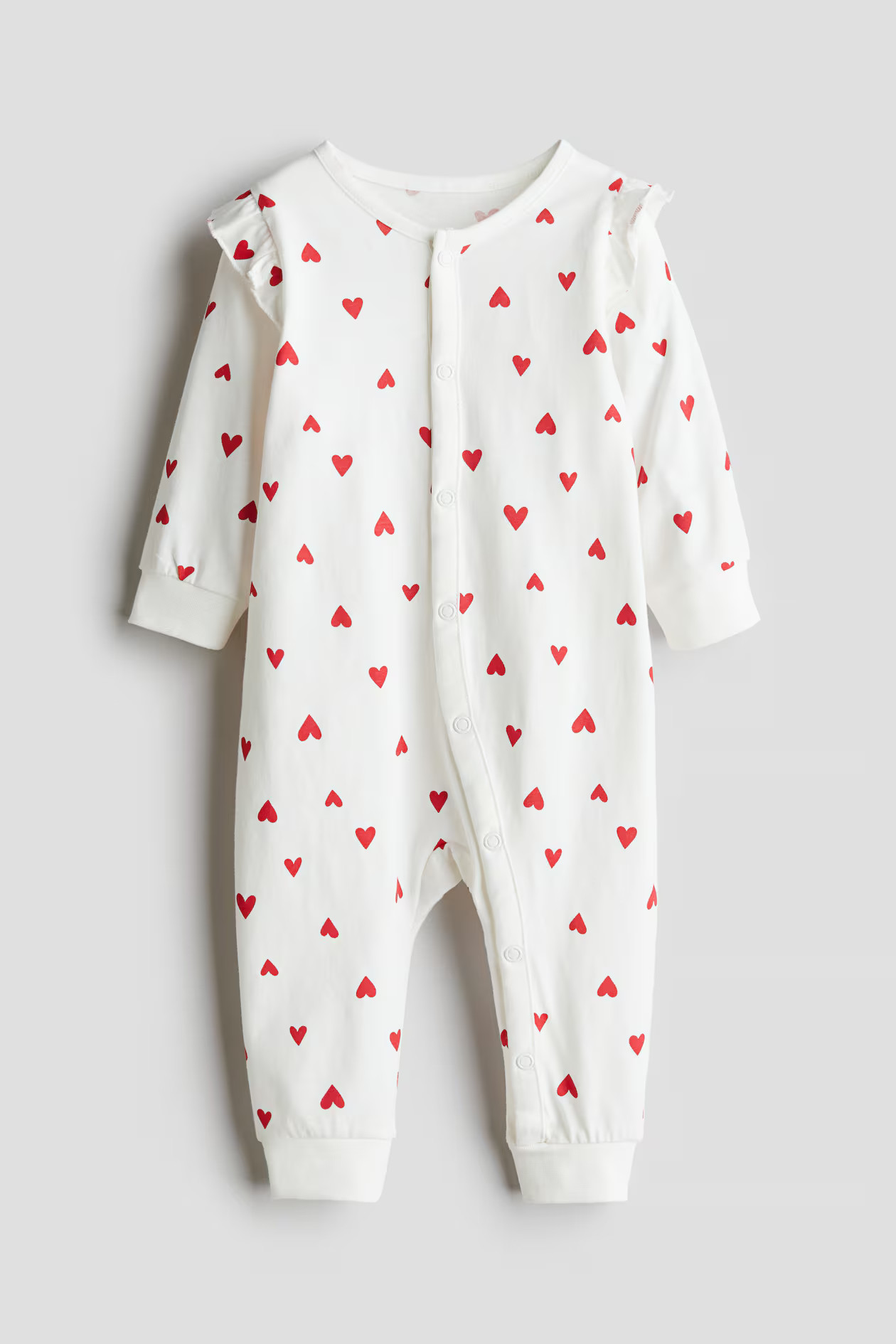 Patterned Pajama Jumpsuit - White/hearts - Kids | H&M US | H&M (US + CA)