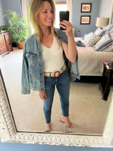 Starting to feel better today so I made myself get dressed. This is my spring uniform. The belt is a constant, perfect with dresses and shorts too!
#springoutfit #denim

#LTKstyletip #LTKSeasonal #LTKhome