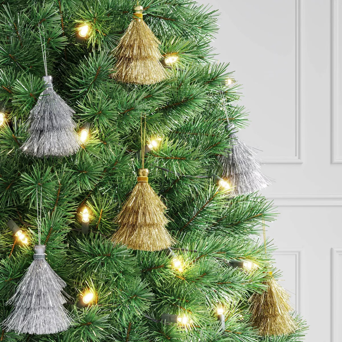 3' 5" Christmas Mini Tassel Ornament Set Champagne - Wondershop™ | Target