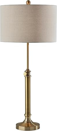 Adesso Table Lamp, Antique Brass & Oatmeal, Adjustable Height, 34.5” | Amazon (US)