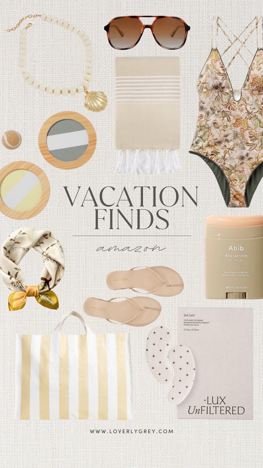 Caption:
Vacation finds I’m packing on repeat ☀️🤍 From beach-day essentials to easy resort style, these Amazon favorites make travel season so much easier.

loverly grey, amazon finds, vacation finds, beach essentials, resortwear, one piece swimsuit, travel accessories, beach tote, flip flops, SPF stick, summer style, vacation outfits, coastal style 

 #LTKSeasonal #LTKBeauty #LTKTravel