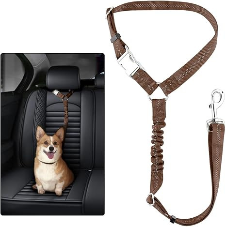 Plutus Pet Dog Seat Belt for Car Headrest, Reflective with Elastic Bungee | Adjustable Restraint ... | Amazon (US)
