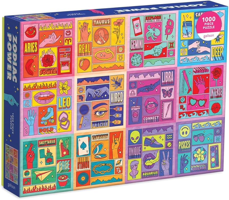 Galison Zodiac Power 1000 Piece Puzzle from Galison - Featuring 12 Beautiful Zodiac Illustrations... | Amazon (US)