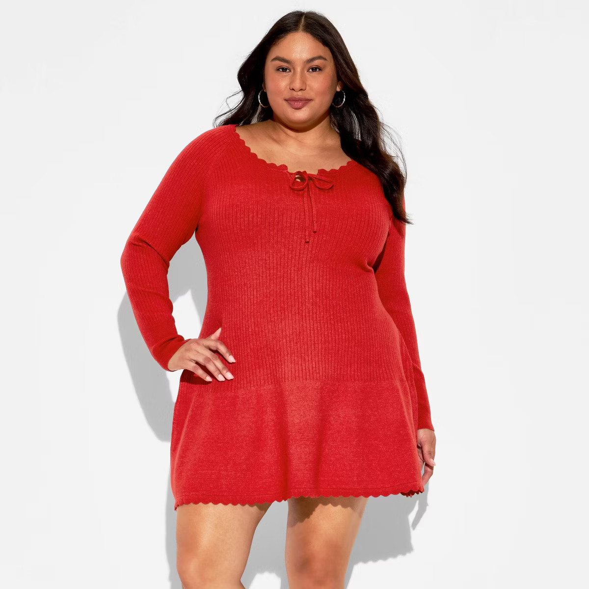 Women's Long Sleeve Keyhole Mini Sweater Dress - Wild Fable™ | Target