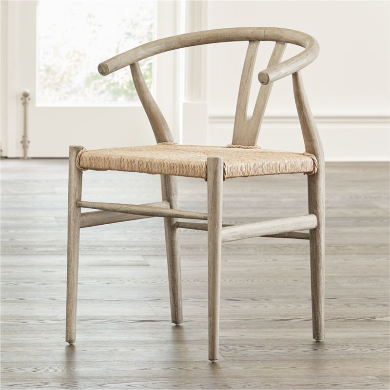 Crescent Weathered Grey Wishbone Chair + Reviews | Crate & Barrel | Crate & Barrel
